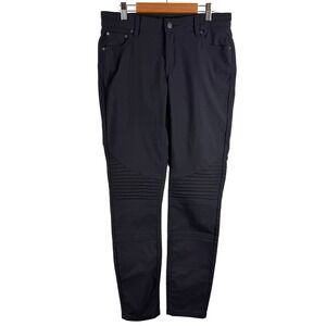 prAna Brenna Moto Pants Women 8 Short Gray Skinny Ribbed Knee W4118SH15